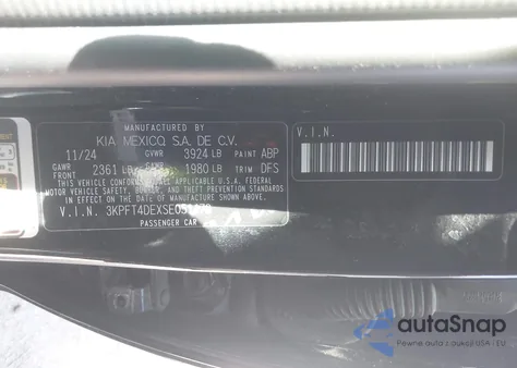 2025 Kia K4 Lxs from USA, damaged, VIN 3KPFT4DEXSE051479